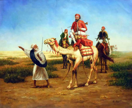 1437-T2 | 50cm x 61cm | voyageur en chameau 
